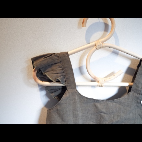 Toddler girls 12-24 Month Green Linen Dress - Picture 2 of 3